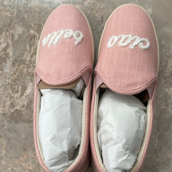 NEW! Soludos Ciao Bella Slip On Sneaker Size 5.5- Dusty Rose and Light Tan - Picture 11 of 13